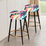 Mystic Aura Multicolor Mirage - Abstract Bar Stools Set Of 2