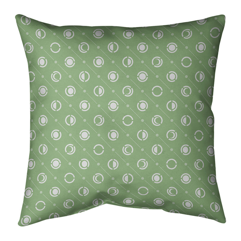Motif de phases de lune classiques Coussin décoratif, H 14 po x l 14 po, Bourre en polyester, Vert clair