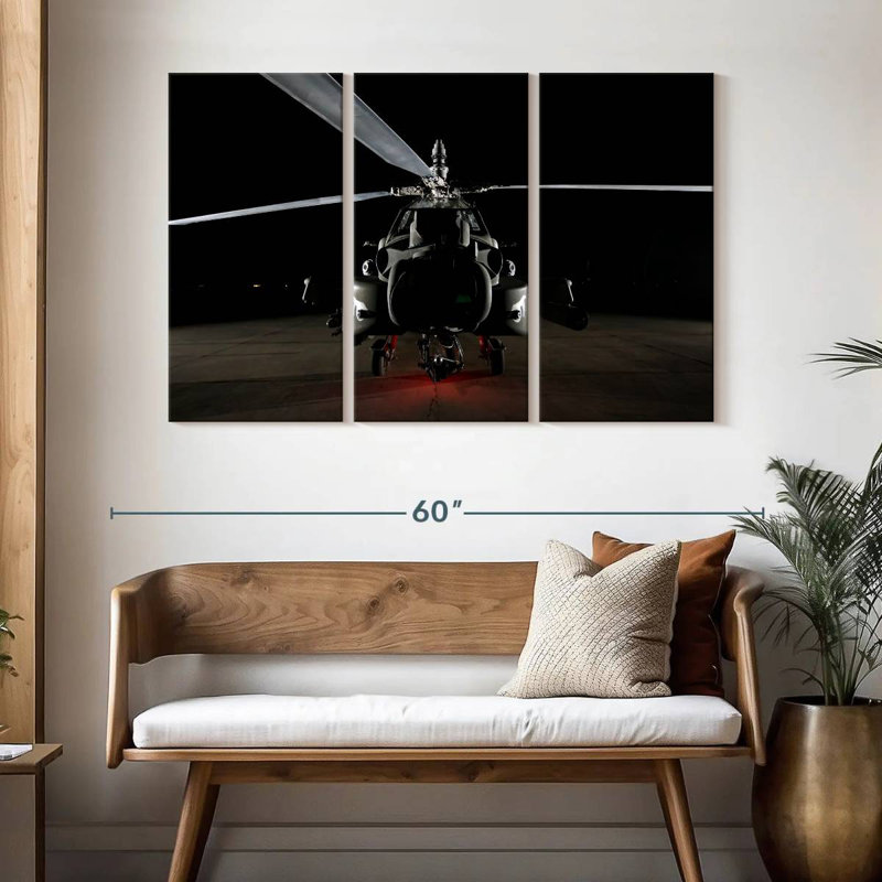 Hélicoptère militaire Mehar Apache, H 32 po x l 50 po