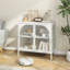 Buffet en métal, armoire de rangement décorative avec 2 portes en verre, armoire à café moderne