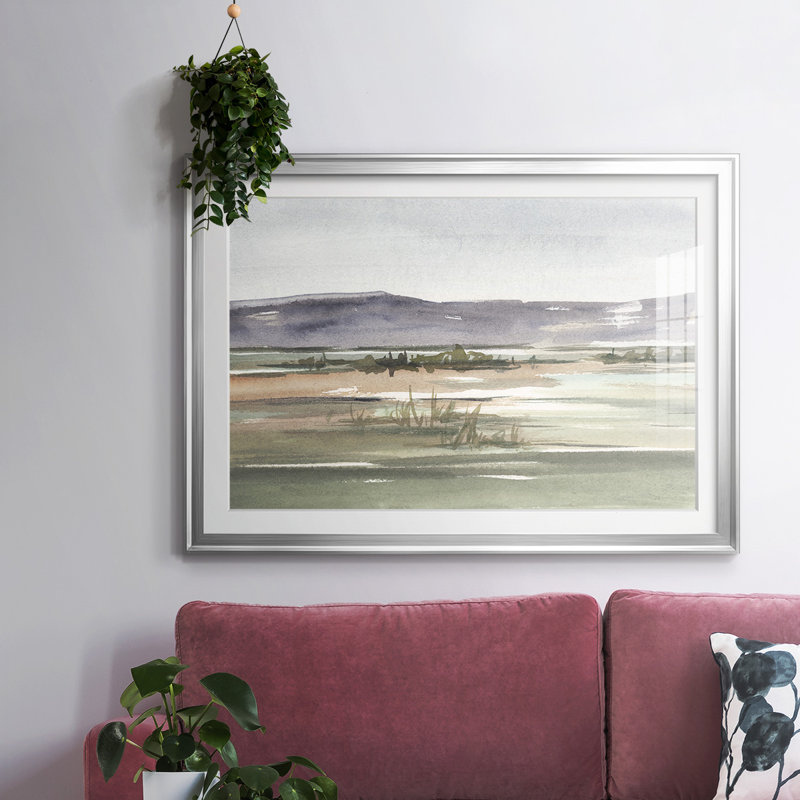 «Mute Marsh II», reproduction d'art encadrée, H 27 po x l 39 po x P 1,5 po, Argent