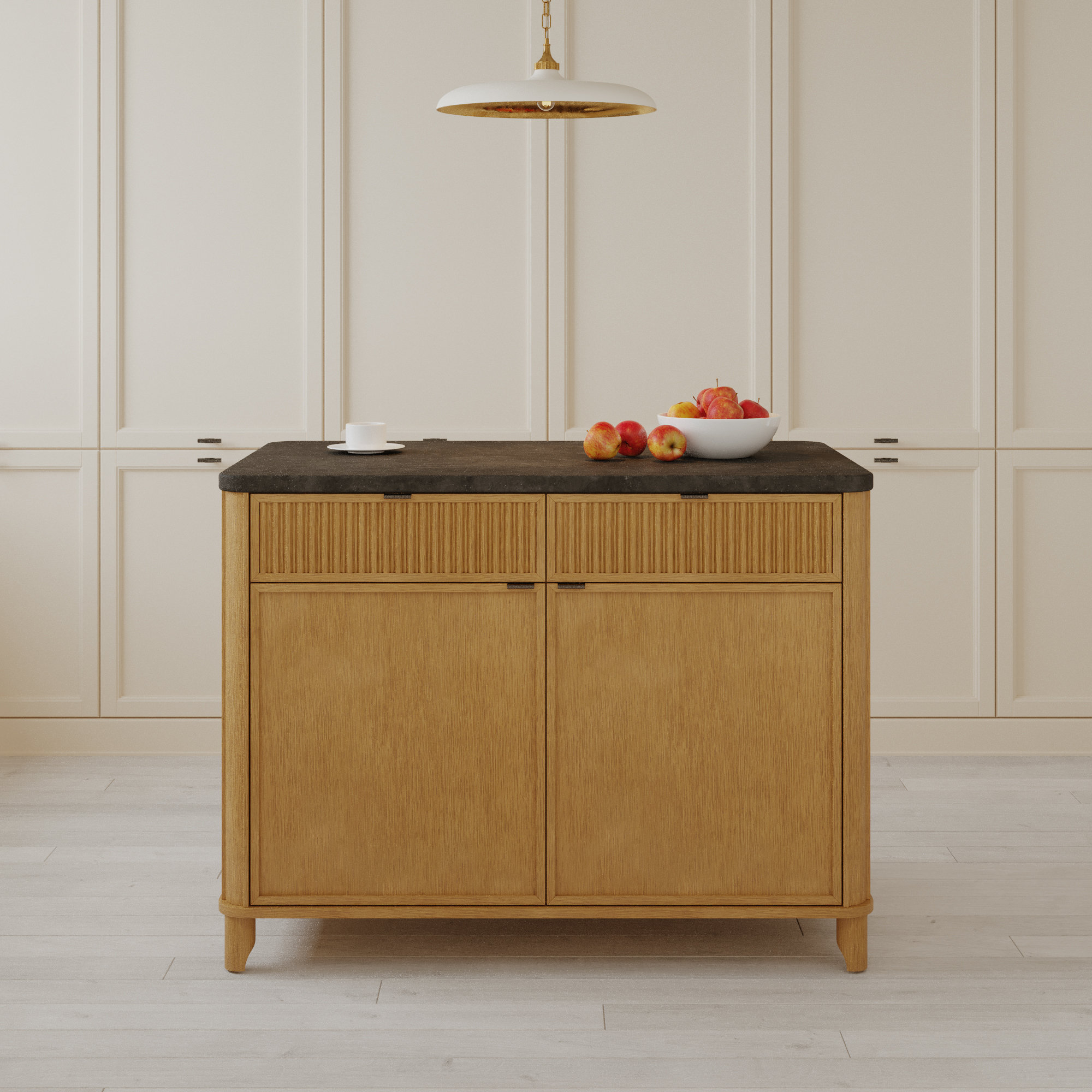 Kennedy Kitchen Island 48", Black Quartz