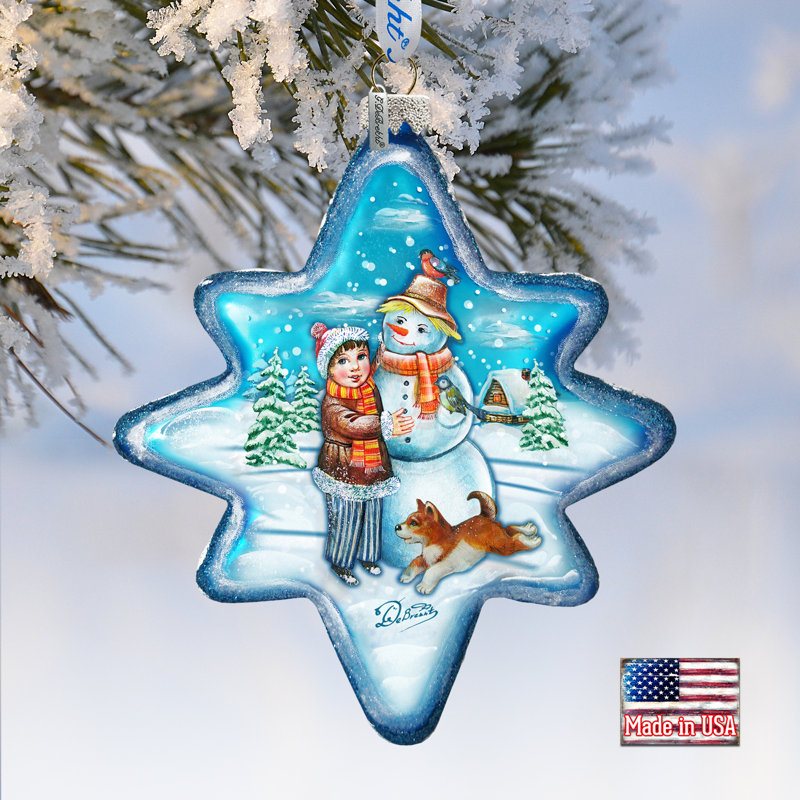 Holiday 4'' Handmade Glass Holiday Shaped Ornament