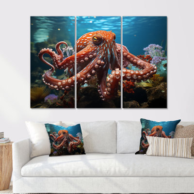The Graceful Octopus - Ensemble d'art sur toile, pieuvre / calmar