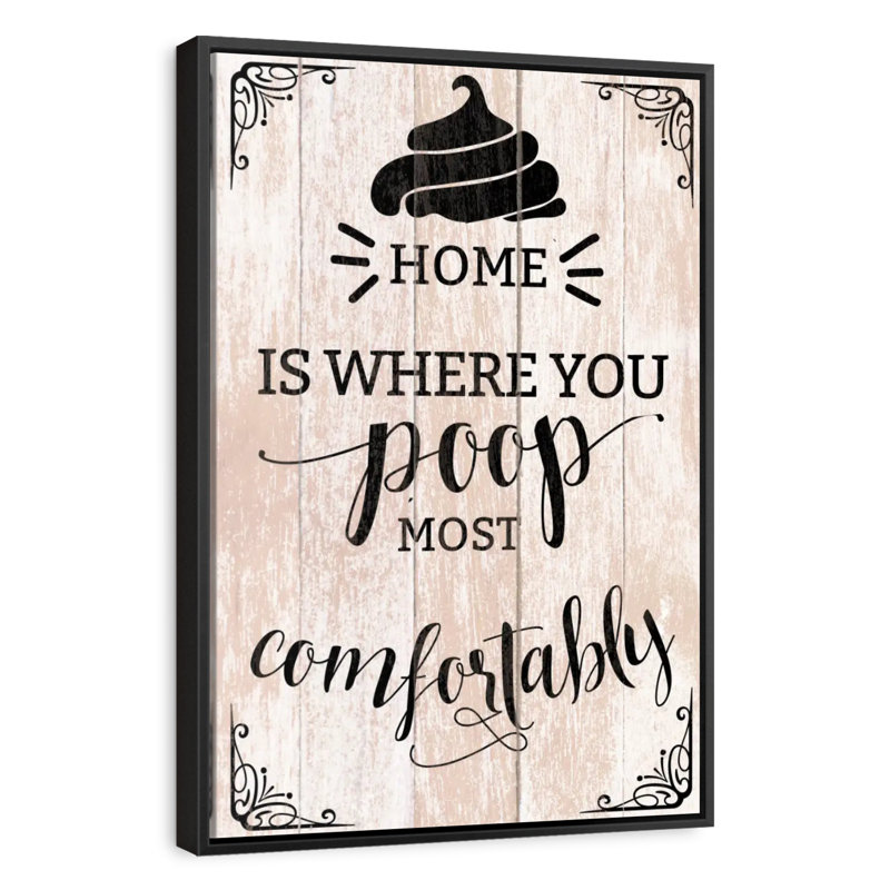 Home Poop Typographie, 9 po x 13 po, Cadre flottant noir