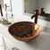 Golden Greek Glass Circular Vessel Bathroom Sink with Faucet
