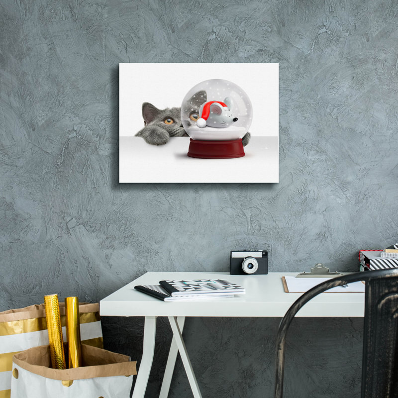  «Christmas Snow Globe» par John Hovenstine, art mural sur toile, 16 po x 12 po, H 12 po x l 16 po