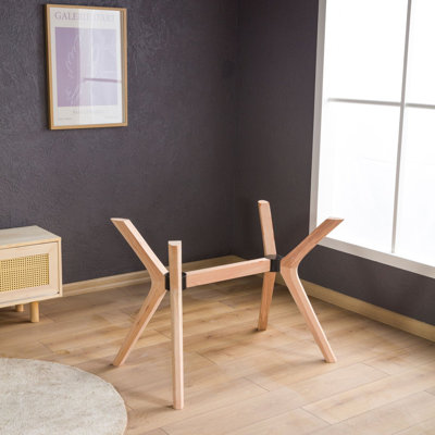 Base de table moderne en bois de hêtre massif de style Mid-Century, base de table de salle à manger, quatre pieds en bois pour les tables de cuisine