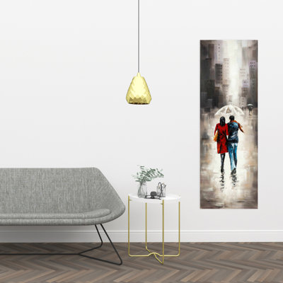 Toile romantique Rainy Walk | Art mural de chambre à coucher