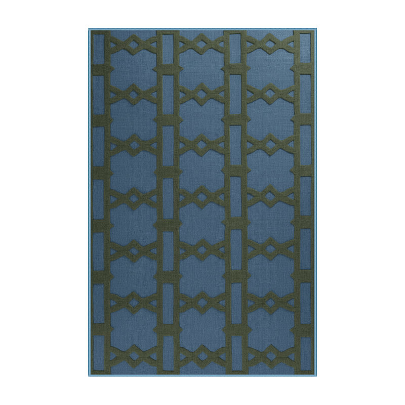 Tapis bleu en treillis lavable à la machine, Tapis de couloir 2 pi x 4 pi