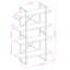 Étagère à livres H 56,7 "x l 35,4" Asher