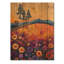Fleurs orange orange, champ de fleurs IV - décoration murale en bois de fleurs sauvages - sur bois de pin naturel-1494428495