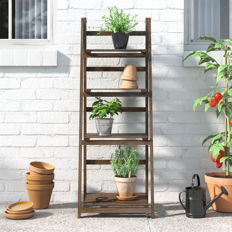 Support pour plante en bois massif Bothnian, Brun