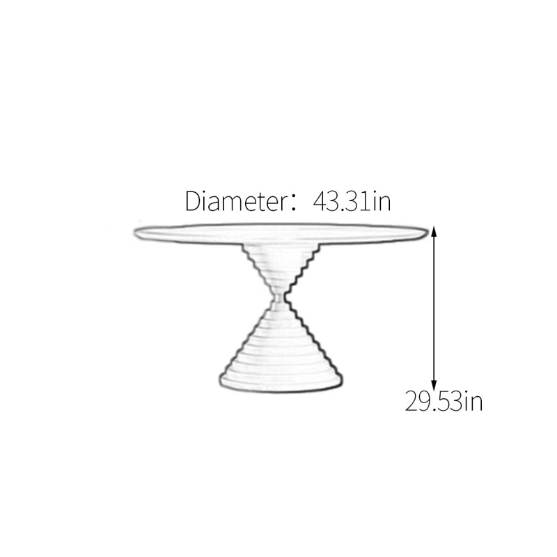 Table de salle à manger ronde unique, H 29,53 po x L 43,31 po x l 43,31 po, Taupe