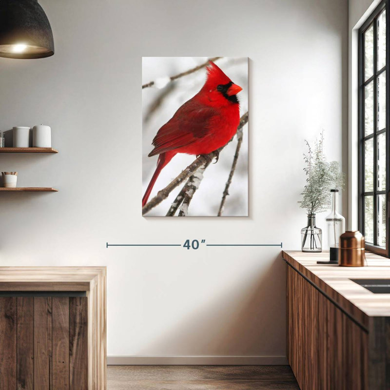 Brampt Birch Tree And Cardinal, 36" H x 24" W