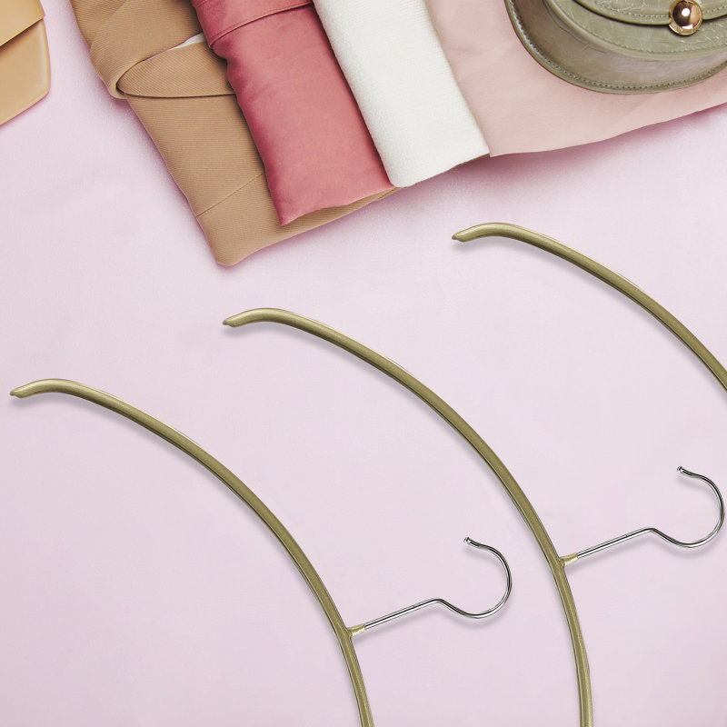 Gold Heavy Duty Non-Slip Rotatable Steel Hangers Set of 10