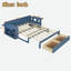 Lit de jour multifonctionnel avec tiroir de rangement, compartiments ouverts et table d'appoint hydraulique-1801096787