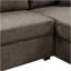 Canapé-lit modulaire réversible avec tablette latérale et 2 tabourets, canapé-lit coulissant en L, canapé-lit d'angle avec méridienne de rangement gauche / droite pour le salon, gris anthracite Knox