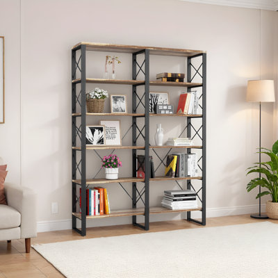 Keedie 70" 5-Tier Double Wide Etagere Bookcase