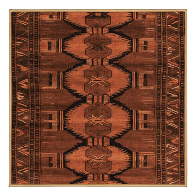Tapis brun turc lavable à la machine