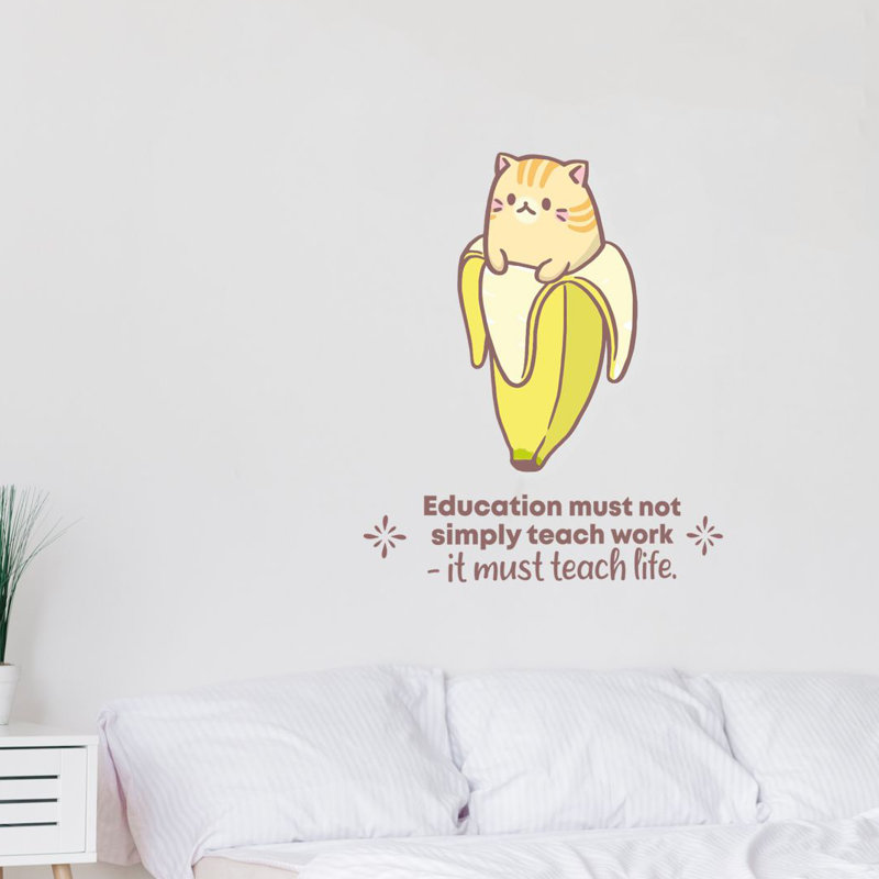 Décalcomanie murale mignonne, citations de dessins de bananes, H 10 pi x l 8 po x P 0,05 po