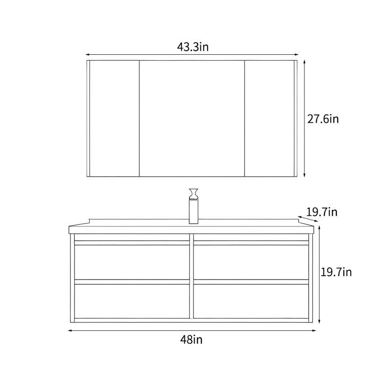 Modern simple vanitie bathroom cabinet, Beige