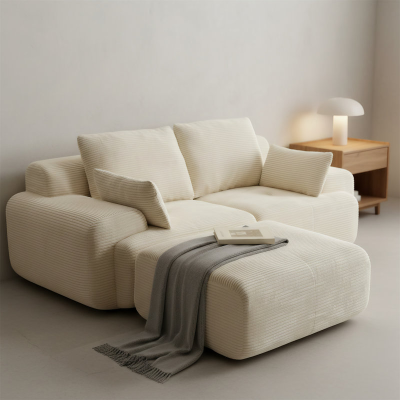 Canapé modulaire à compression moderne en mousse viscoélastique, Blanc
