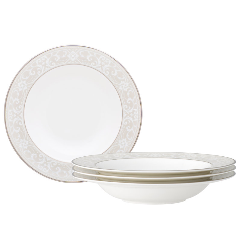 Noritake Montvale Platinum Set Of 4 Soup Bowls, 8-1/4", 10 Oz.