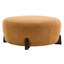 Rond en tissu bouclé avec des pieds en bois d'hévéa évasé, de teinte orange citrouille, idéal pour le haut de gamme et le design, un ajout charmant-134393411-134393412