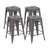 Counter Stool with Metal Frame, Backless Stackable Bar Stool-1844377921