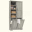 Armoire de rangement pour salle de bain avec portes et tiroirs, panier à linge inclinable, plusieurs espaces de rangement, style autoportant, tablette ouverte, tablette réglable-1318970585
