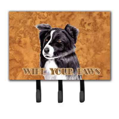 Bordure collie essuyez votre porte-laisse à pattes et votre crochet à clé