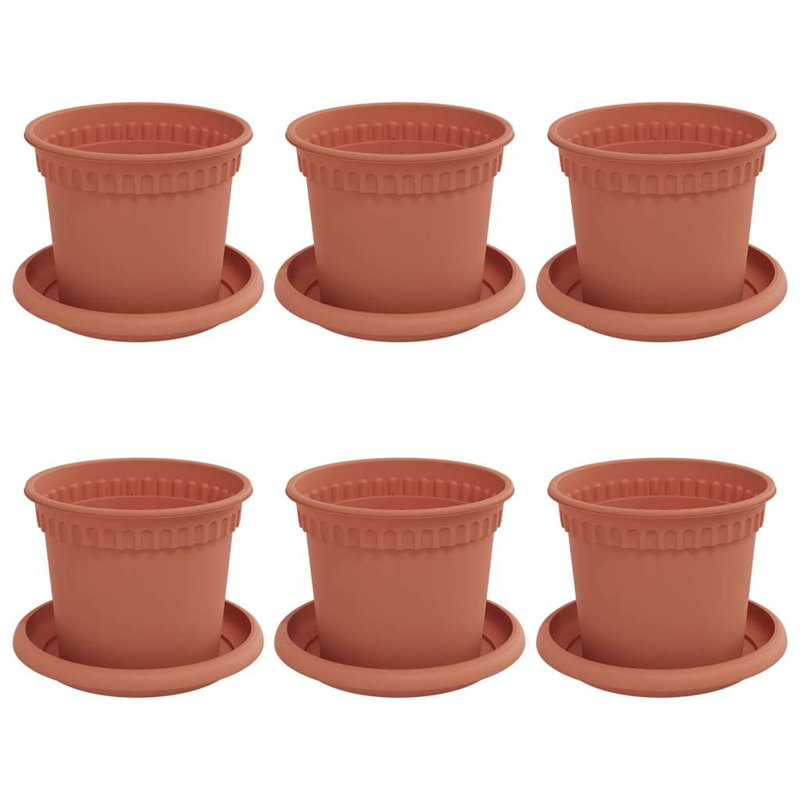 Pot Planter, 10cm H x 12.5cm W x 12.5cm D, Brick Red
