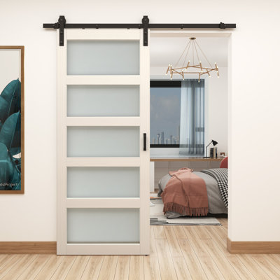 36'' x 84'' Semi-Solid Paneled without Installation Hardware Kit Barn Door