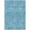5' X 8' Teal Blue And Ivory Abstract Washable Indoor Outdoor Area Rug