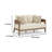 Baily Outdoor Loveseat, 2 Throw Pillows, Cream White, Brown, 59 Inch
