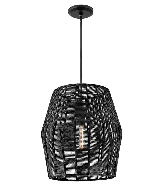 Grand luminaire suspendu Ariza, Noir, Noir