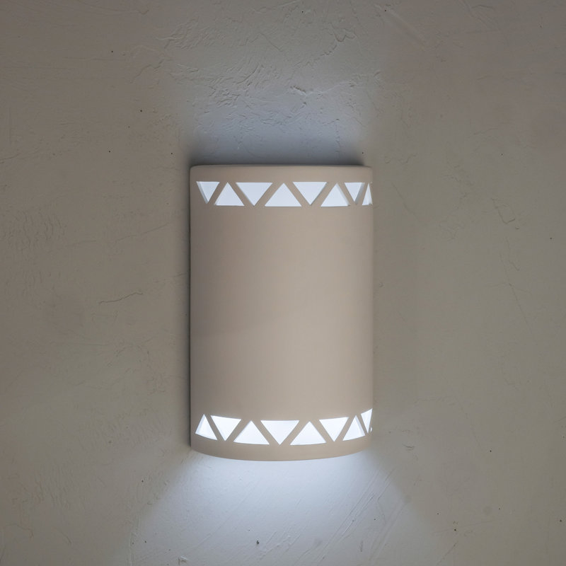 Charleus Flush Mount Ceramic Outdoor Wall Lights, LED Bulb Included, 15" H x 10" W x 5" D