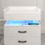 1 Set Nightstand With Adjustable LED Strip Light, 2-Drawers, Large Storage Space, Suitable For Bedside Table, Coffee Table, Sofa Side Table Or End Table For Study Desk-3907603