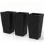 Jardinières noires durables, pots à fleurs hauts en polypropylène, utilisation intérieure et extérieure moderne