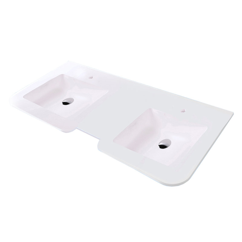 Kubitop 19 in. L Bathroom Sink, Gloss White, Single