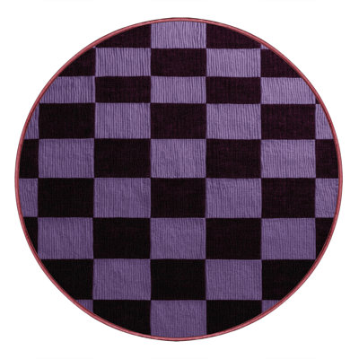 Tapis rouge à carreaux lavable à la machine