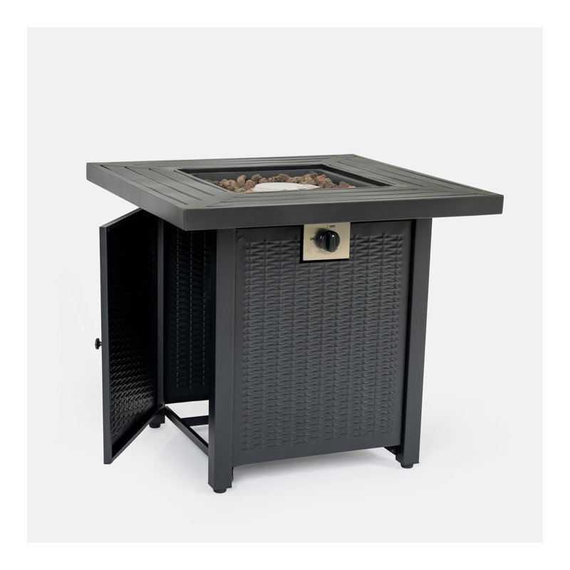 28-inch Iron Square Propane Fire Pit Table