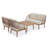 Harper Outdoor 4-Piece Acacia Wood Conversation Set With Cushions & Slatted Top