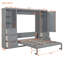 Grand lit escamotable gris avec rangement, solution pour maison moderne peu encombrante