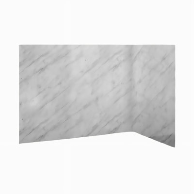 Système de douche lisse en marbre de Carrare avec siège moulé l 60 po x P 36 po x H 96 po
