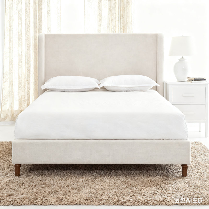 Lit tapissier Modern, Blanc, Très grand