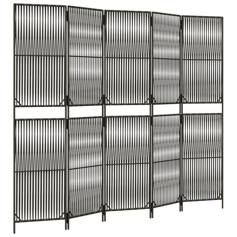 Alexaray Folding Room Divider, 5, Grey, 200cm H x 245cm W