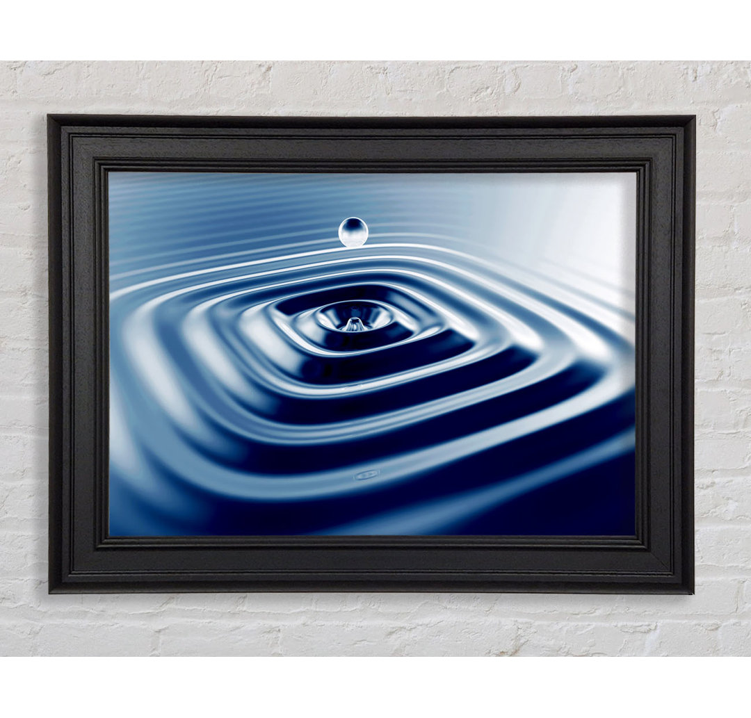 Blue Square Water Splash Gerahmter Druck