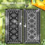 Tapis d'extérieur réversible pour terrasse, camping et balcon, en polypropylène, 2,74 m x 5,49 m, noir et gris, motif losanges. Parfait pour une terrasse, un VR, un pique-nique et un jardin.